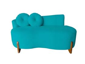 Namoradeira Lounge Bouclé com 2 Almofadas - Estopar