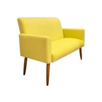 Namoradeira Malibu Decorativa 2 Lugares Suede Amarelo