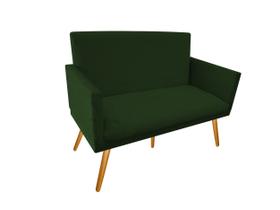 Namoradeira Nina Decorativa Suede Verde 2 Lugares Pés Madeira Mz Decor