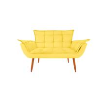 Namoradeira Opala Decorativa 2 Lugares Suede Amarelo Namoradeira Opala Decorativa 2 Lugares Suede Amarelo