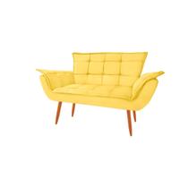 Namoradeira Opala Decorativa 2 Lugares Suede Amarelo