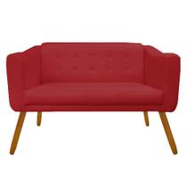 Namoradeira Poltrona Decorativa 02 Lugares Lavinia Corano Vermelho - Dl Decor