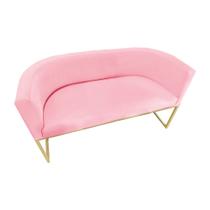 Namoradeira Poltrona Decorativa Luana Suede Rosa com Base Dourada - Fm Namoradeira Poltrona Decorativa Luana Suede Rosa com Base Dourada - Fm
