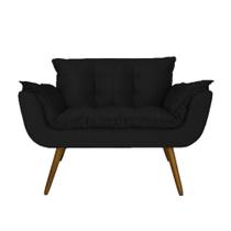 Namoradeira Poltrona Sofá 2 Lugares Sala de Estar Opala Suede Preto - LM DECOR