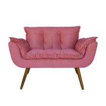 Namoradeira Poltrona Sofá 2 Lugares Sala de Estar Opala Suede Rosa - LM DECOR