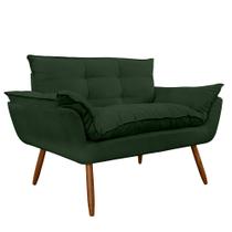 Namoradeira Poltrona Sofá decorativa 02 Lugares Opalla Pés Palito Verde - DS Estofados