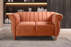 Namoradeira Realeza Sofá Chesterfield Decoração Sala Recepção Estilo Retrô Laranja Terracota Namoradeira Realeza Sofá Chesterfield Decoração Sala Recepção Estilo Retrô Laranja Terracota