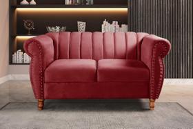 Namoradeira Realeza Sofá Chesterfield Decoração Sala Recepção Estilo Retrô Vermelho Bordô Namoradeira Realeza Sofá Chesterfield Decoração Sala Recepção Estilo Retrô Vermelho Bordô