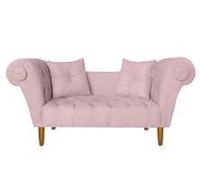 Namoradeira Recamier Sofá Decorativo 02 Lugares Dubai Suede Rosa Bebe - INCASA DECOR