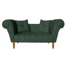 Namoradeira Recamier Sofá Decorativo 02 Lugares Dubai Suede Verde - INCASA DECOR