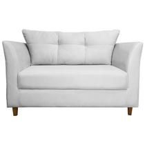 Namoradeira Sofa 2 Lugares Pes de Madeira Isis Suede Branco