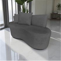 Namoradeira Sofá 2 Lugares Yara Orgânica Suede Cinza