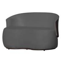 Namoradeira Sofá Beatriz com Composê material sintético Marrom Suede Cinza - Vallisa Decor