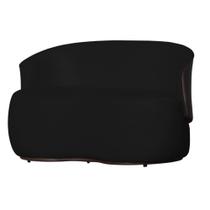 Namoradeira Sofá Beatriz com Composê material sintético Marrom Suede Preto - Vallisa Decor