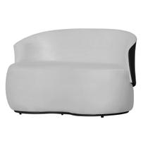 Namoradeira Sofá Beatriz com Composê material sintético Preto Suede Branco - Vallisa Decor