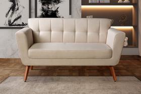 Namoradeira Sofá Bruna Moderna Decoração Sala Recepção Bege Namoradeira Sofá Bruna Moderna Decoração Sala Recepção Bege