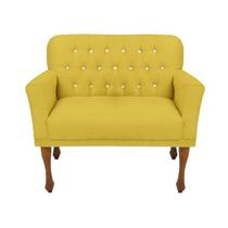 Namoradeira Sofá Estofada Para Salão de Beleza Anitta Suede Amarelo DL Decor