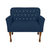 Namoradeira Sofá Estofada Para Salão de Beleza Anitta Suede Azul Marinho DL Decor