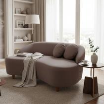 Namoradeira Sofá Feijão Cancún 150cm Orgânica Suede Capuccino