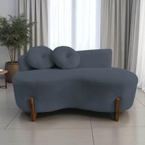 Namoradeira Sofá Feijão Lounge Orgânica Bouclé Cinza