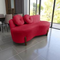Namoradeira Sofá Feijão Lounge Orgânica Suede Vermelho