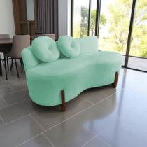 Namoradeira Sofá Feijão Lounge Orgânica Veludo Acqua