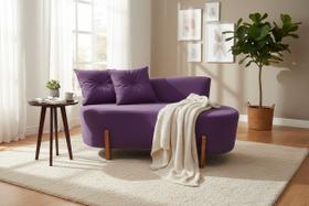 Namoradeira Sofá Feijão Luna 130cm Orgânica Veludo Roxo Namoradeira Sofá Feijão Luna 130cm Orgânica Veludo Roxo