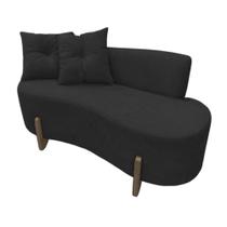 Namoradeira Sofá Feijão Luna Orgânica Couro Preto