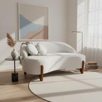 Namoradeira Sofá Feijão Moscou 130cm Orgânica Couro Branco Namoradeira Sofá Feijão Moscou 130cm Orgânica Couro Branco