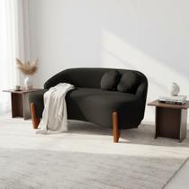 Namoradeira Sofá Feijão Moscou 130cm Orgânica Suede Preto Namoradeira Sofá Feijão Moscou 130cm Orgânica Suede Preto