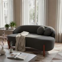 Namoradeira Sofá Feijão Moscou 150cm Orgânica Suede Cinza Namoradeira Sofá Feijão Moscou 150cm Orgânica Suede Cinza