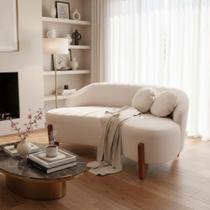 Namoradeira Sofá Feijão Moscou 150cm Orgânica Suede Marfim Namoradeira Sofá Feijão Moscou 150cm Orgânica Suede Marfim
