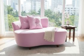 Namoradeira Sofá Feijão Suria 150cm Orgânica Couro Rosa Bebê Namoradeira Sofá Feijão Suria 150cm Orgânica Couro Rosa Bebê