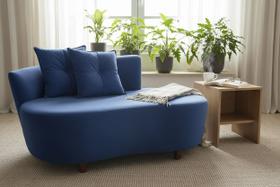 Namoradeira Sofá Feijão Suria 150cm Orgânica Suede Azul Marinho Namoradeira Sofá Feijão Suria 150cm Orgânica Suede Azul Marinho