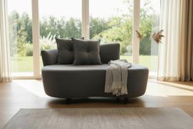 Namoradeira Sofá Feijão Suria 150cm Orgânica Suede Cinza Namoradeira Sofá Feijão Suria 150cm Orgânica Suede Cinza