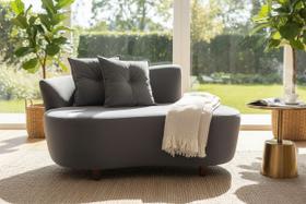 Namoradeira Sofá Feijão Suria 150cm Orgânica Suede Cinza Namoradeira Sofá Feijão Suria 150cm Orgânica Suede Cinza