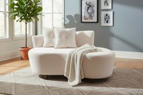 Namoradeira Sofá Feijão Suria 150cm Orgânica Suede Marfim Namoradeira Sofá Feijão Suria 150cm Orgânica Suede Marfim