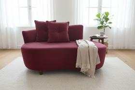 Namoradeira Sofá Feijão Suria 150cm Orgânica Suede Marsala Namoradeira Sofá Feijão Suria 150cm Orgânica Suede Marsala