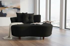 Namoradeira Sofá Feijão Suria 150cm Orgânica Suede Preto Namoradeira Sofá Feijão Suria 150cm Orgânica Suede Preto