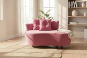 Namoradeira Sofá Feijão Suria 150cm Orgânica Suede Rosa Namoradeira Sofá Feijão Suria 150cm Orgânica Suede Rosa