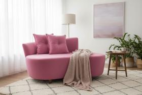 Namoradeira Sofá Feijão Suria 150cm Orgânica Suede Rosa Namoradeira Sofá Feijão Suria 150cm Orgânica Suede Rosa
