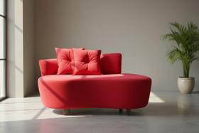 Namoradeira Sofá Feijão Suria 150cm Orgânica Suede Vermelho Namoradeira Sofá Feijão Suria 150cm Orgânica Suede Vermelho