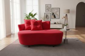 Namoradeira Sofá Feijão Suria 150cm Orgânica Suede Vermelho Namoradeira Sofá Feijão Suria 150cm Orgânica Suede Vermelho