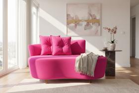 Namoradeira Sofá Feijão Suria 150cm Orgânica Veludo Rosa Pink Namoradeira Sofá Feijão Suria 150cm Orgânica Veludo Rosa Pink