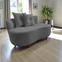 Namoradeira Sofá Feijão Suria Orgânica Couro Cinza