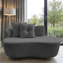 Namoradeira Sofá Feijão Suria Orgânica Suede Cinza