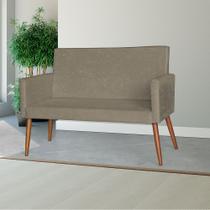 Namoradeira Sofá Nina Para Sala de Estar Escritório Pé Palito Suede Bege Escuro - Ninho Decor