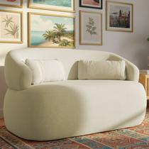 Namoradeira Sofá Orgânico Chloe Boucle Bege Decorativa com Almofada Plumante ARKELL Namoradeira Sofá Orgânico Chloe Boucle Bege Decorativa com Almofada Plumante ARKELL