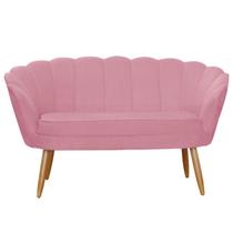 Namoradeira Sofá Pétala 2 lugares Suede Rosa Namoradeira Sofá Pétala 2 lugares Suede Rosa
