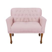 Namoradeira Sofá Poltrona Estofada Decorativa Para Consultório Anitta Suede Rosa Bebe DL Decor